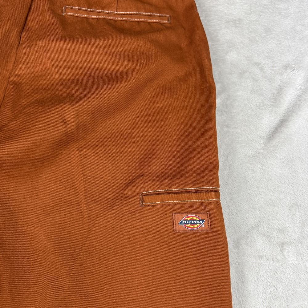 Dickies Sawyerville Pants Women 8 Rust Orange Twill Wide Leg Workwear Utility - Picture 9 of 12